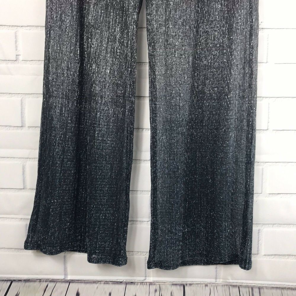 Bebop Metallic Palazzo Wide Leg Pants Sheer - Picture 7 of 8